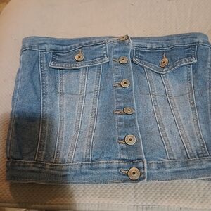 Rue21 Blue Denim Crop Top